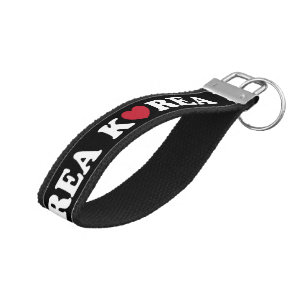 Korea Love Heart Wrist Keychain