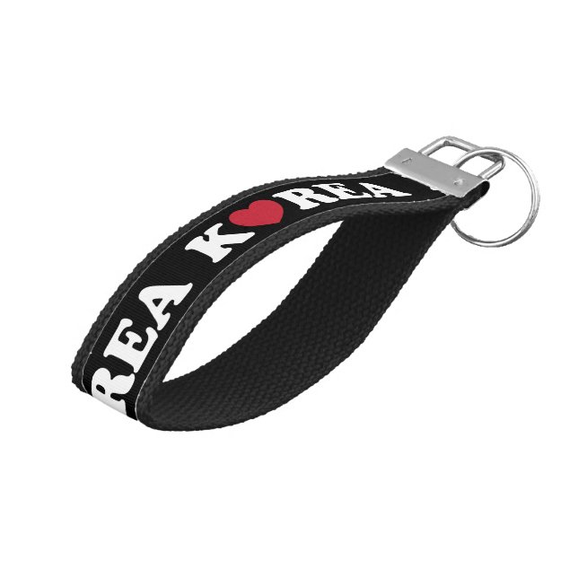Korea Love Heart Wrist Keychain (Angled Up)