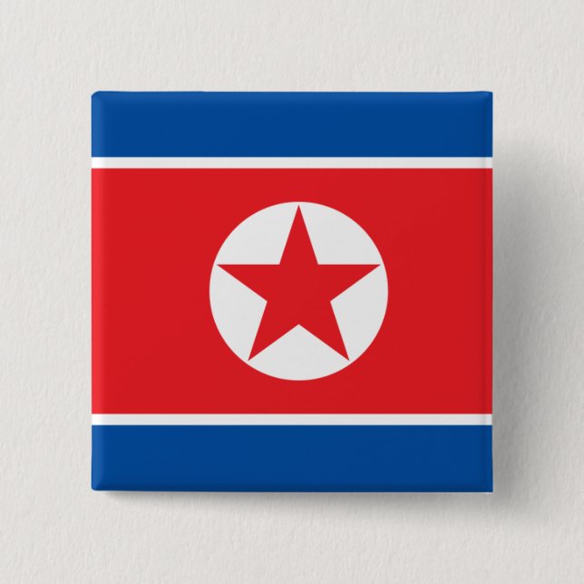 korea north pinback button (Front)
