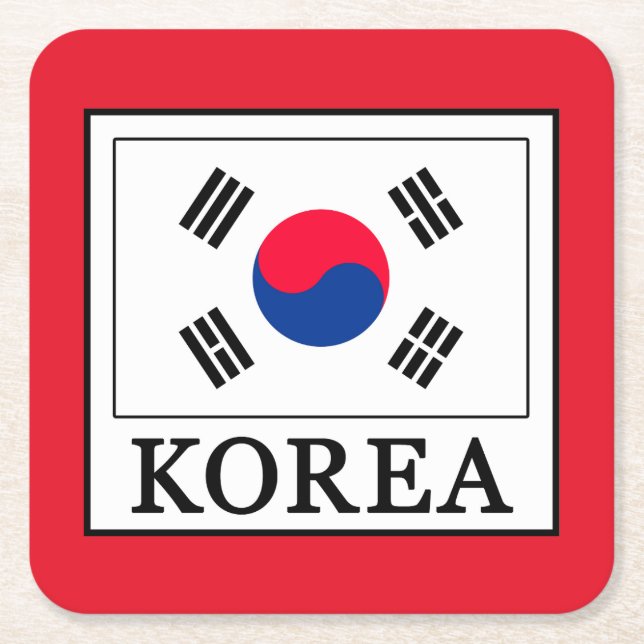 Korea Square Paper Coaster (Front)
