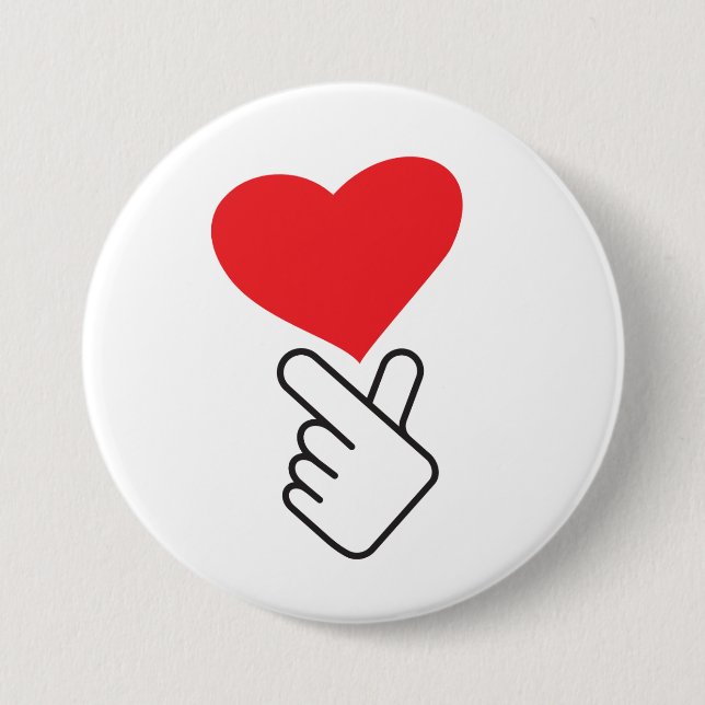 Korea v vinger, wave of Koreaanse hand. k-pop Button (Front)