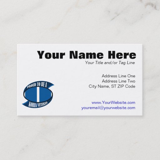 Customizable Korea Vet Business Card Template