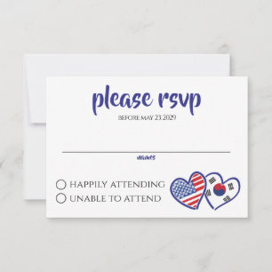 Korean American Heart Flags RSVP Card
