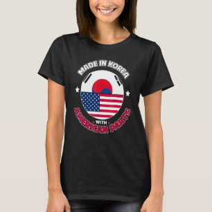 Korean American Parts Ancestry South Korea Usa Fla T-Shirt