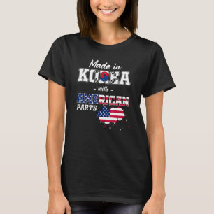 Korean American Parts Ancestry South Korea Usa Fla T-Shirt
