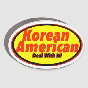 Korean American Print Novelty Car Magnet