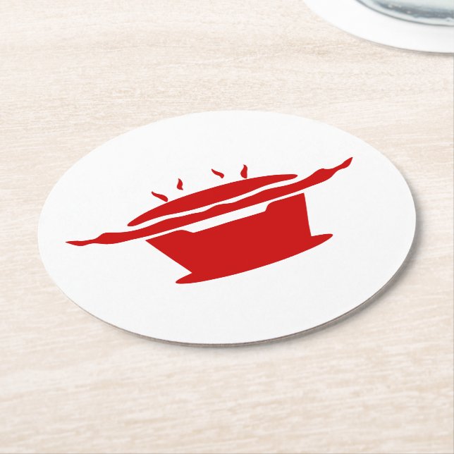 Korean BBQ (고기구이) Sign Round Paper Coaster (Angled)