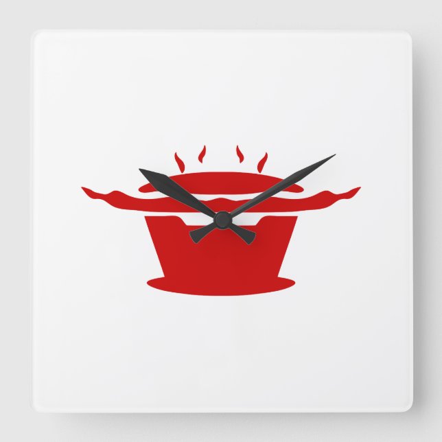 Korean BBQ (고기구이) Sign Square Wall Clock (Front)