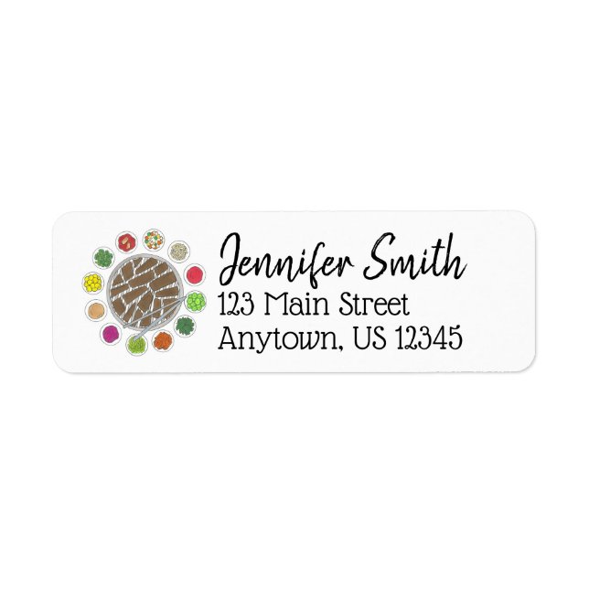 Korean BBQ Barbecue Barbeque Food Address Label (Front)