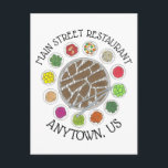 Korean BBQ Barbecue Barbeque Food Restaurant Postcard<br><div class="desc">Design features an original marker illustration of a delicious meat roast Korean barbecue dinner (gogi-gui) with marinated beef (bulgogi) and various banchan (side dishes), including vegetables and condiments. Ideal for any foodie or fan of Korean cuisine. This design is also available on other products. Lots of additional food-themed illustrations are...</div>