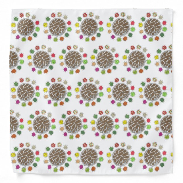 Korean BBQ Barbecue Roast Bulgogi Banchan Food Bandana (Front)