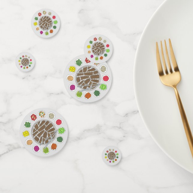 Korean BBQ Barbecue Roast Bulgogi Banchan Food Confetti (Group)