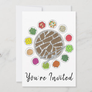 Korean BBQ Barbecue Roast Bulgogi Banchan Food Invitation