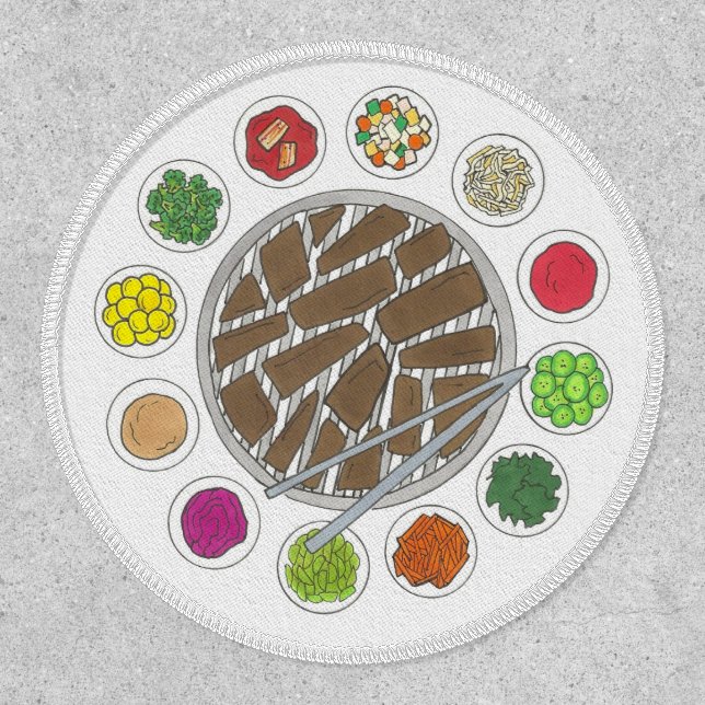 Korean BBQ Barbecue Roast Bulgogi Banchan Food Patch (Front)