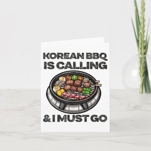Korean Bbq Funny Korean Barbecue Food Lover Asian Card