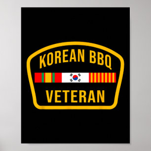 Korean Bbq Veteran Funny Food Lover Gym Cheat Day Poster