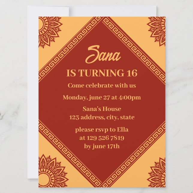 korean birthday invitation (Front)