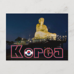 Korean Buddha Night Travel Postcard
