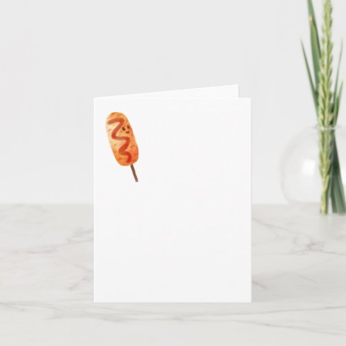 Korean Corn Dog With Ketchup Illustration  Card