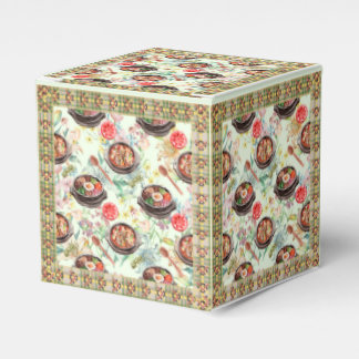 Korean Cuisine Pattern Favor Boxes