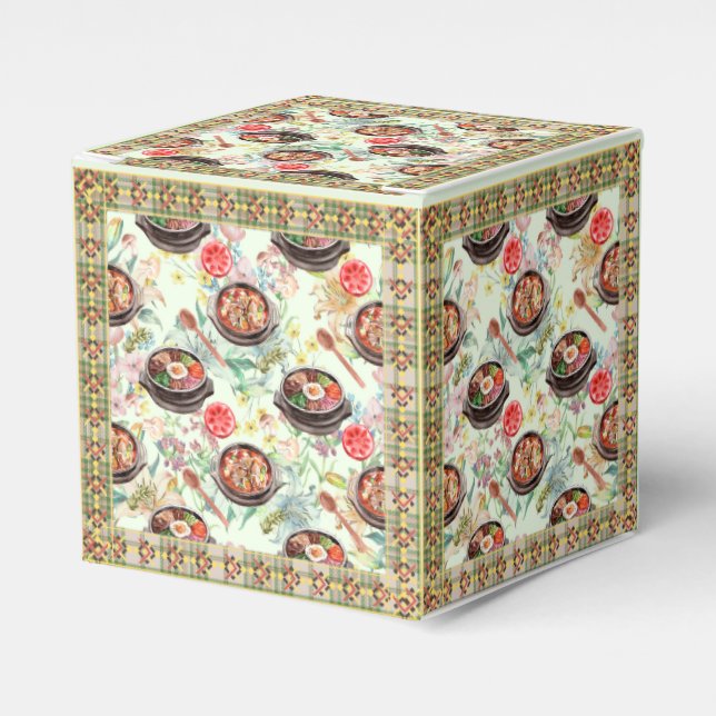 Korean Cuisine Pattern Favor Boxes (Front Side)
