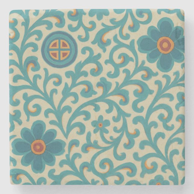 Korean Dancheong Pattern Coaster | Hanok-Inspired  (Front)