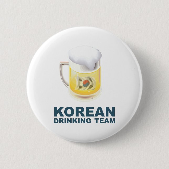 Korean Drinking Team Pinback Button (Front)