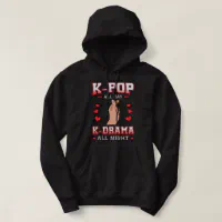 Korean Finger Heart K-Pop K-Drama Music Lover Pull Hoodie