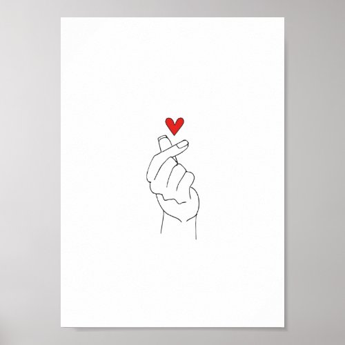 Korean Finger Heart Poster Matte