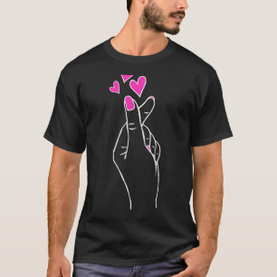 Korean Finger Heart Sign For Women Men T-Shirt