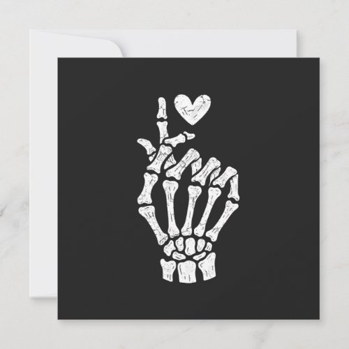 Korean Finger Heart Skeleton Hand  Card