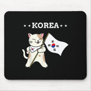Korean Flag And Cat South Korea Mouse Pad