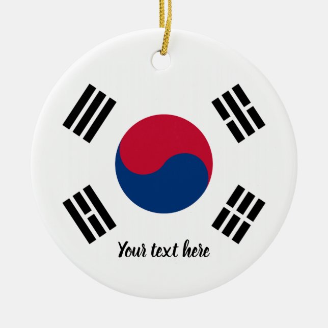 Korean flag Christmas tree photo ornament (Front)