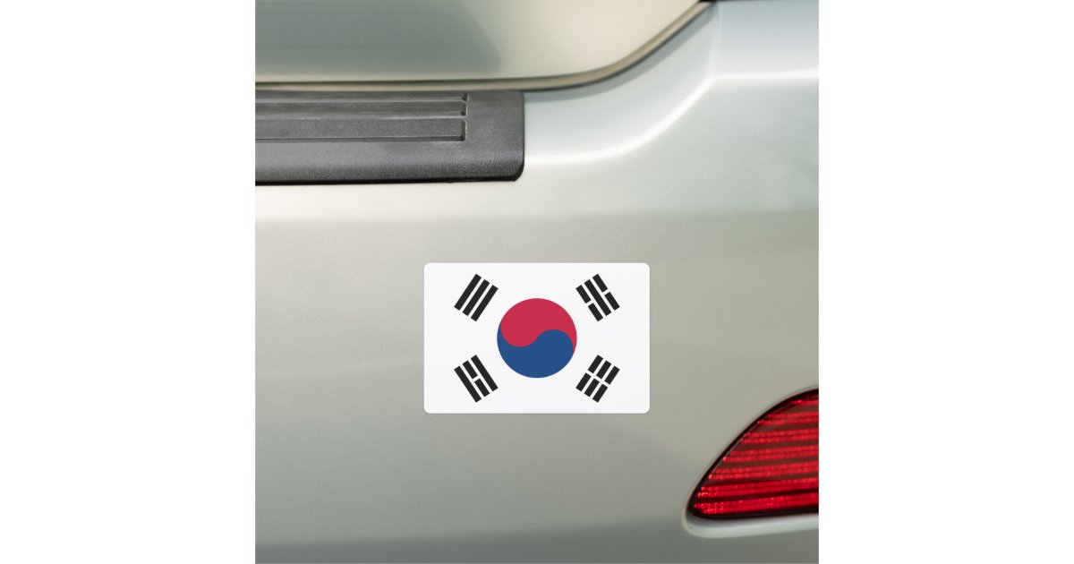 Korean Flag Of South Korea Custom Flexible Car Magnet Zazzle Com