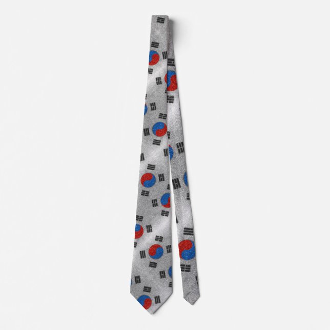 Korean Flag of South Korea Glitter Professional Neck Tie (Front)
