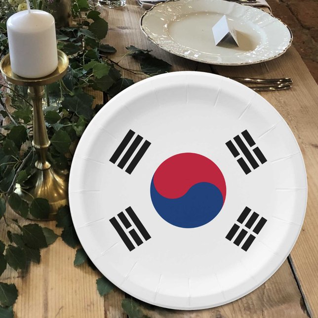 Korean Flag plates, party, sports, South Korea Paper Plates (Creator Uploaded)
