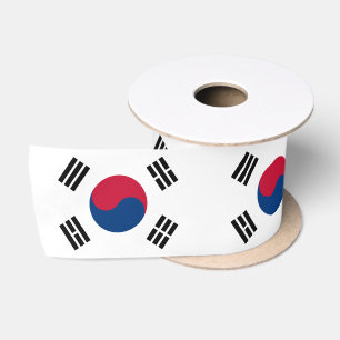 Korean Flag Ribbon, patriotic South Korea Satin Ribbon