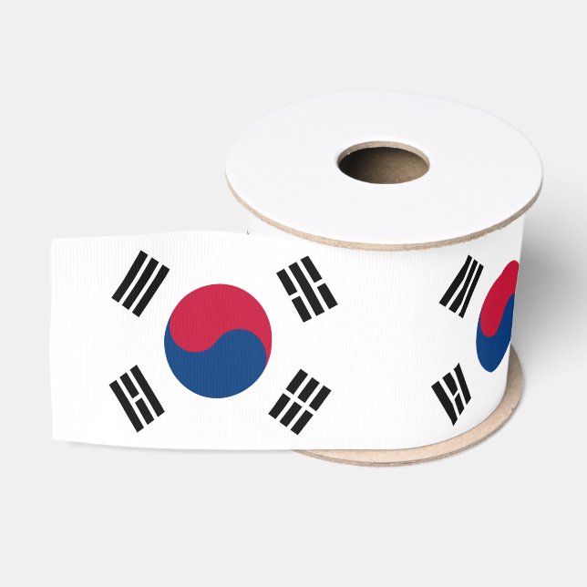 Korean Flag & South Korea travel, holiday/sports Grosgrain Ribbon (Spool)