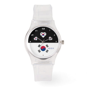Korean Flag watch, Hearts, South Korea /sports Watch