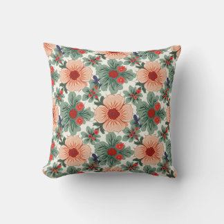 Korean flower throw pillow