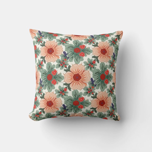 Korean flower throw pillow (Front)