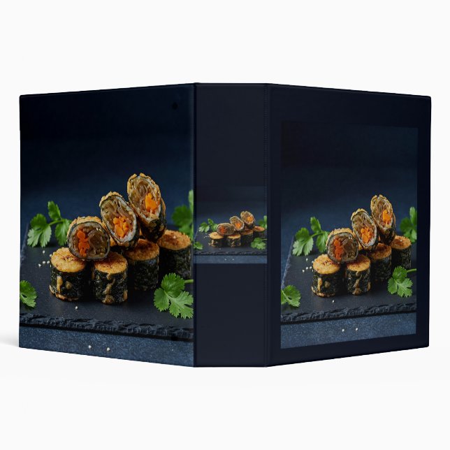 Korean Fried Seaweed Rolls (Kim Mari) 3 Ring Binder (Background)