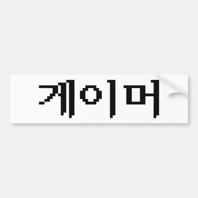 Korean Gamer 게이머 Bumper Sticker (Front)