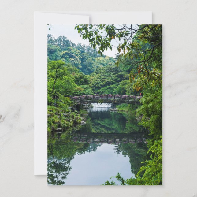 Korean Garden And Bridge Thank You Card (Front)
