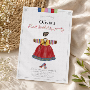 Korean Girl Hanbok Dol Janchi the first birthday Invitation