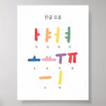 Korean Hangul Vowel Moeum poster
