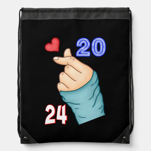 Korean Heart 2024 Drawstring Bag