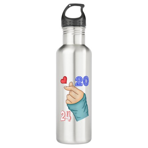 Korean Heart 2024 Stainless Steel Water Bottle