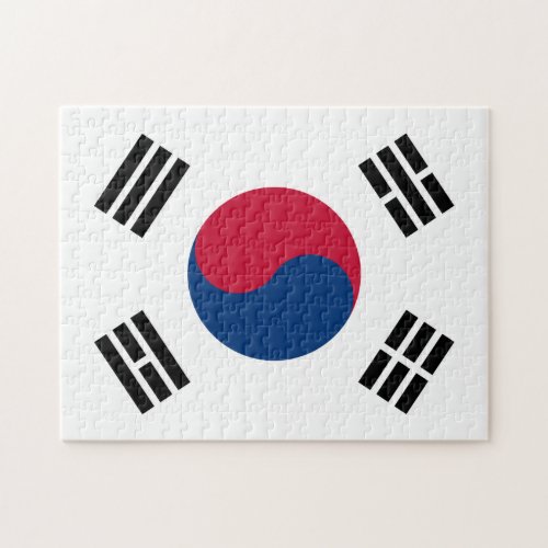 Korean Hearts  Korean Flag South Korea Jigsaw Puzzle