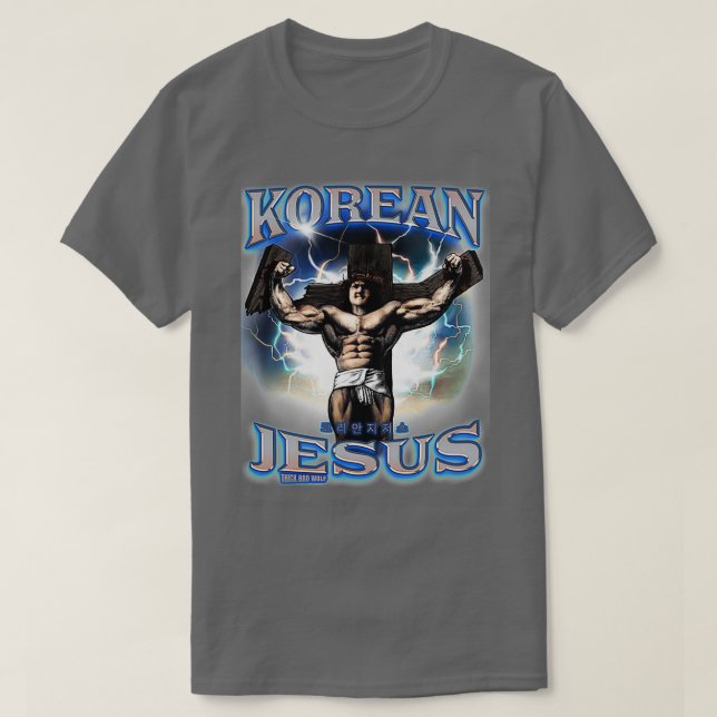 Korean Jesus Blue T-Shirt (Design Front)
